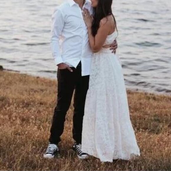 Anthropologie ASTR The Label Frolic Cutout Maxi Dress Wedding Bride Boho Coastal - Picture 15 of 16